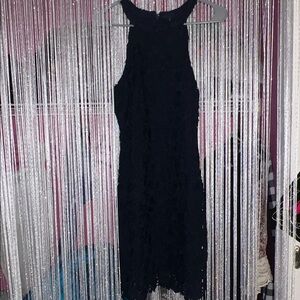 Elegant Blue Lace Dress